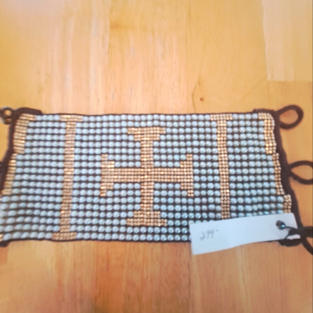 NWT Love Heals Pearl, Gold Tone Bead Cross Bracelet